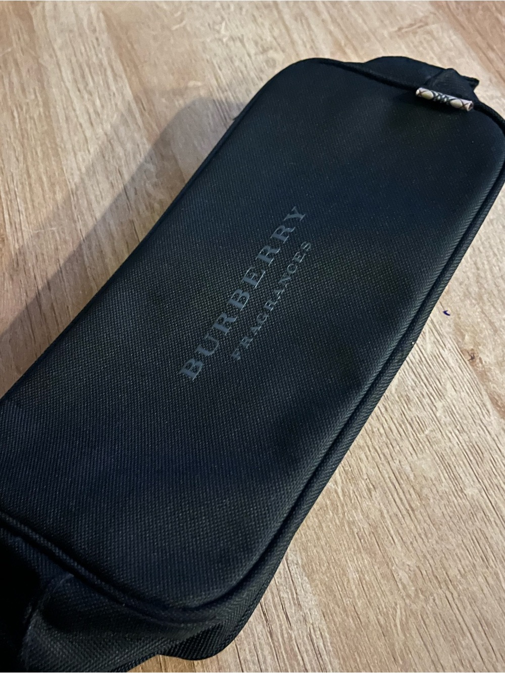 Burberry Black Men’s Toiletry Pouch with Logo